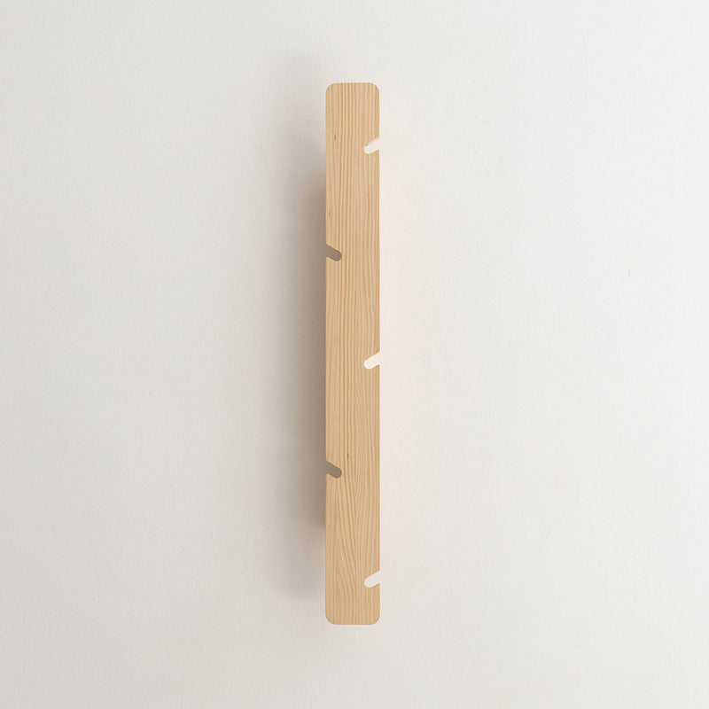 Wall coat rack Saona in solid pine wood 100 cm