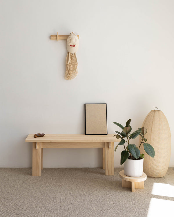 Perchero de pared pequeño Figuera de madera maciza 40 cm
