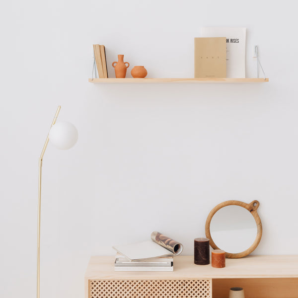 Wall shelf in natural wood 60 cm and 90 cm - Macarelleta