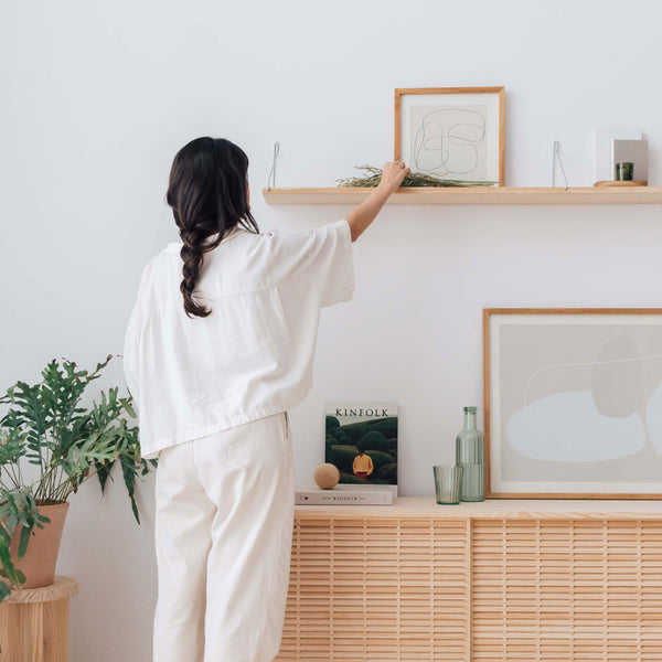 Wall shelf in natural wood 120 cm and 180 cm - Macarella