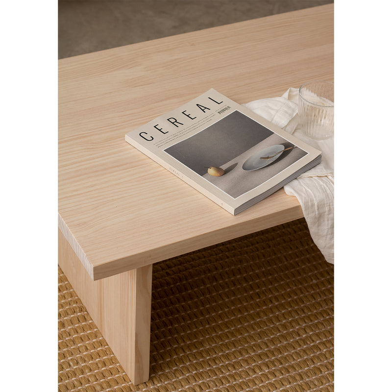 Binibeca - Table basse rectangulaire en bois naturel 100 cm