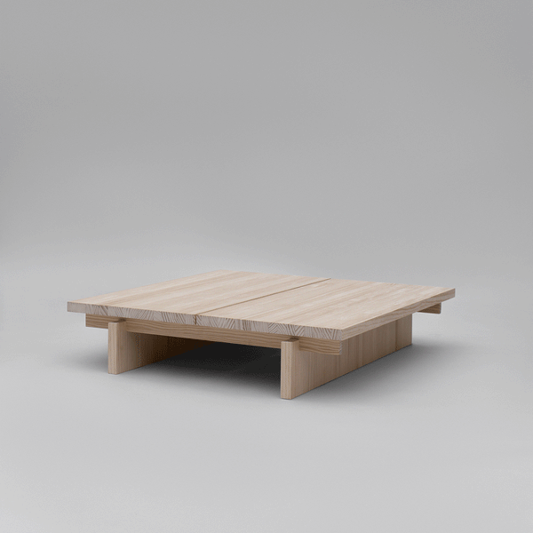 Olivera - Low coffee table in solid pine wood 90 cm