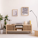 Vinyl TV furniture Tarida of solid wood 1 o 2 doors 151 cm