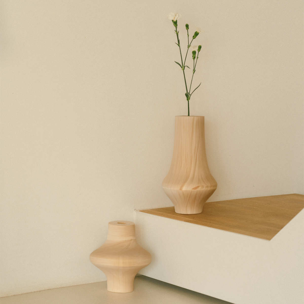 Vase Ancien En Bois Sculpté Et Gravé Fait Main – Déco Vintage Fleurs