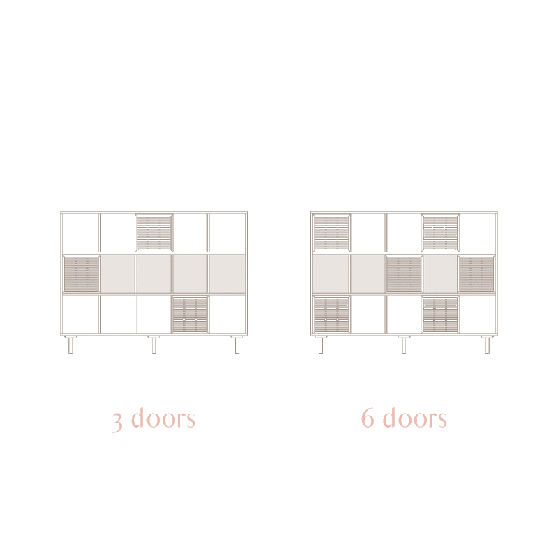 Regale aus Kiefer Morella mit 3 oder 6 Türen mallorquina 160cm