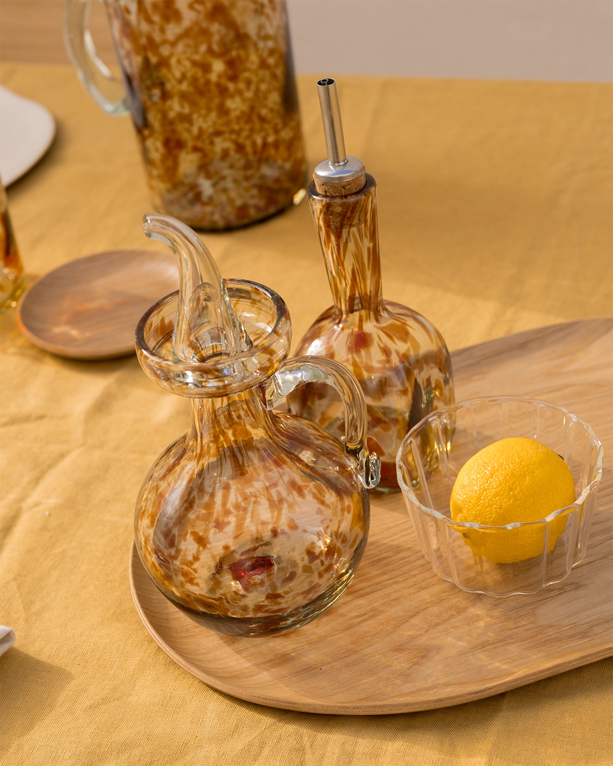 Sineu mundgeblasene Glasölflasche