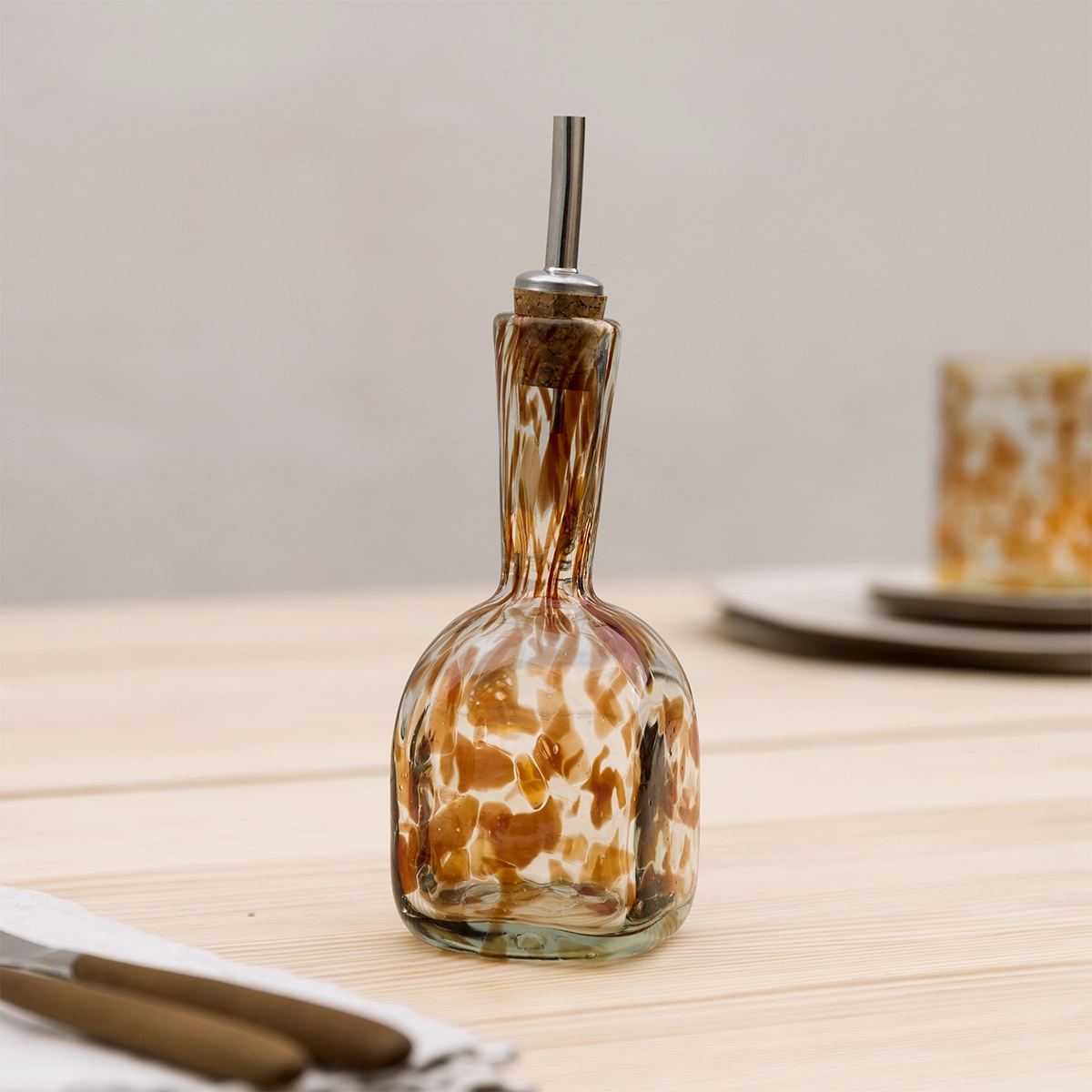 Sineu Essigflasche aus mundgeblasenem Glas