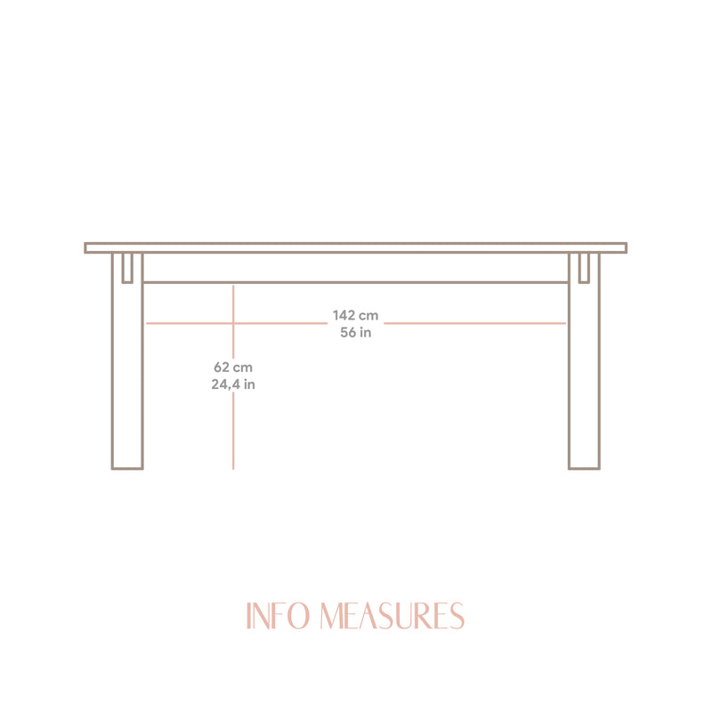 Table de salle à manger Palafrugell en pin massif 180 x 90 cm