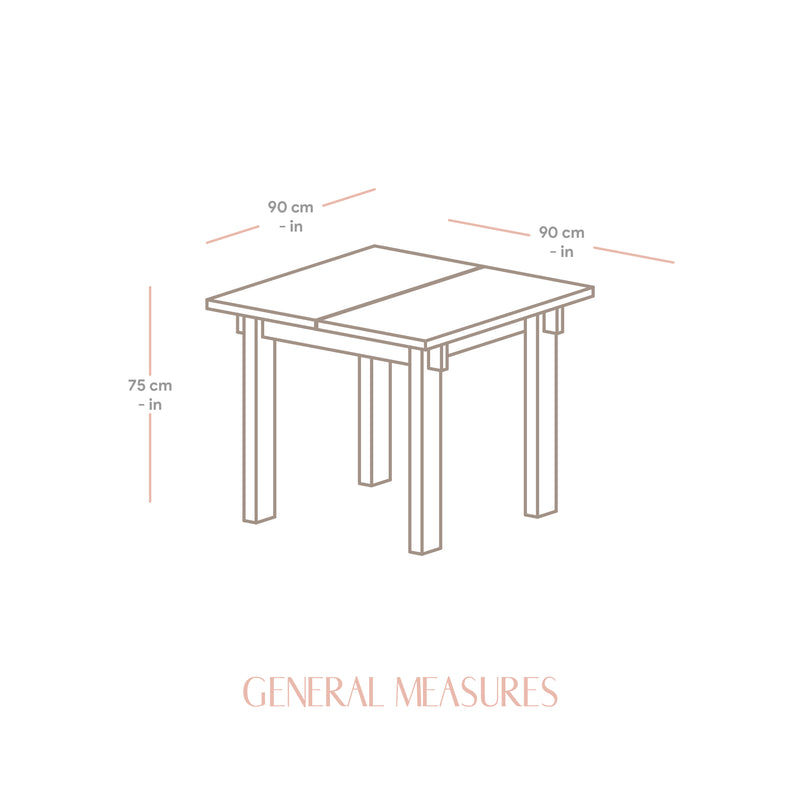 Table de salle à manger Pals en pin massif 90 x 90 cm