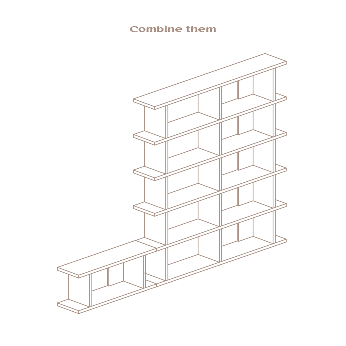 Estantería Castell de madera maciza 106,5 x 40,4 cm