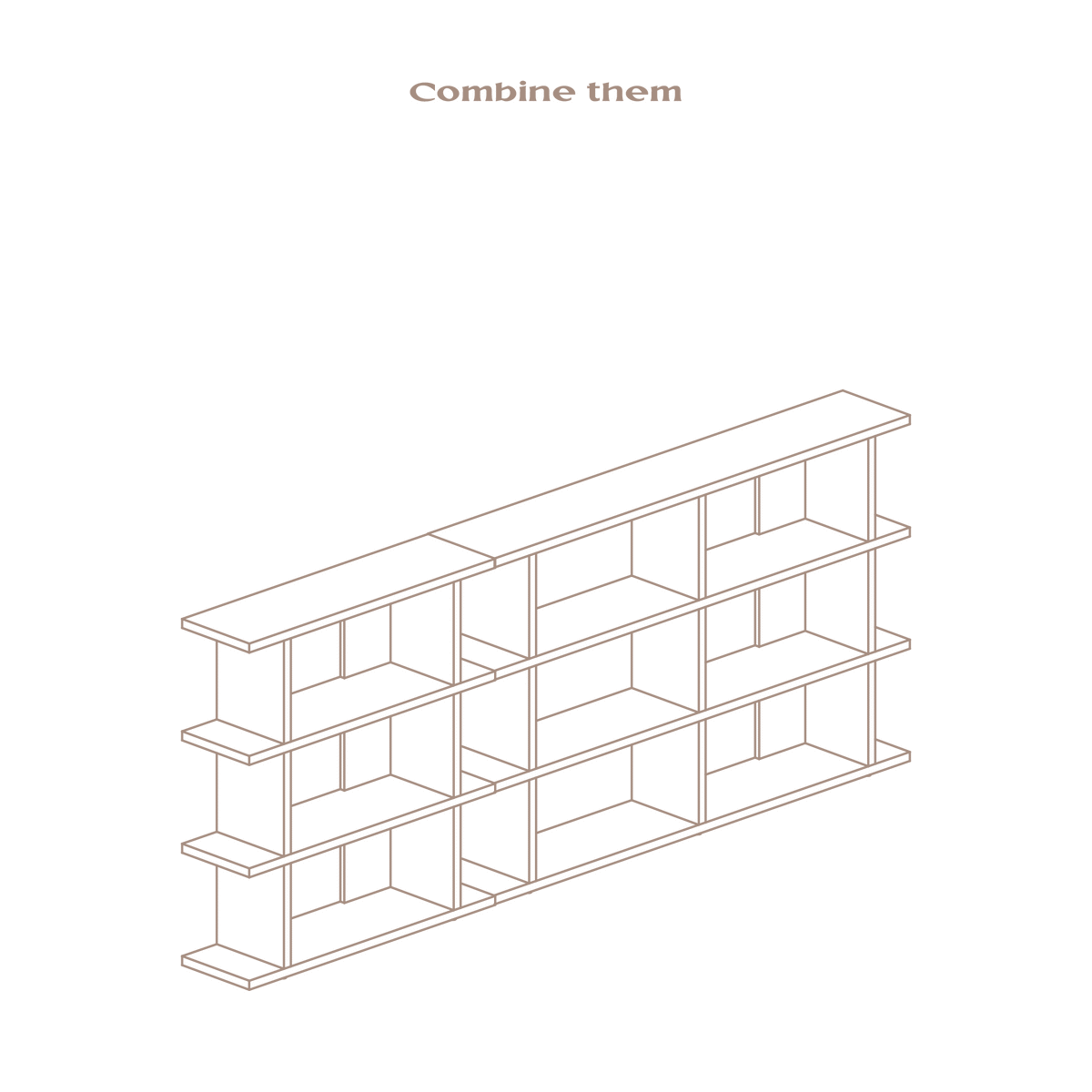Bibliothèque en bois massif Castell 106,5 x 115,2 cm