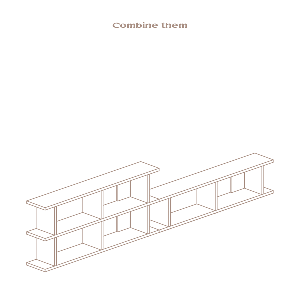 Montgó solid wood bookcase 180 x 77.8 cm