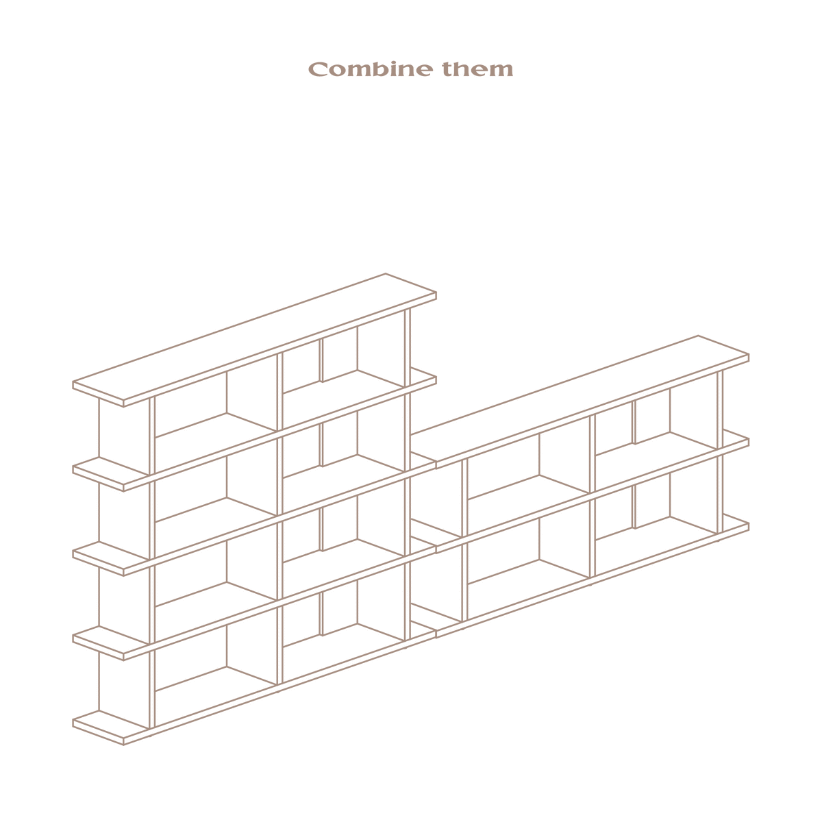 Montgó solid wood bookcase 180 x 152.6 cm