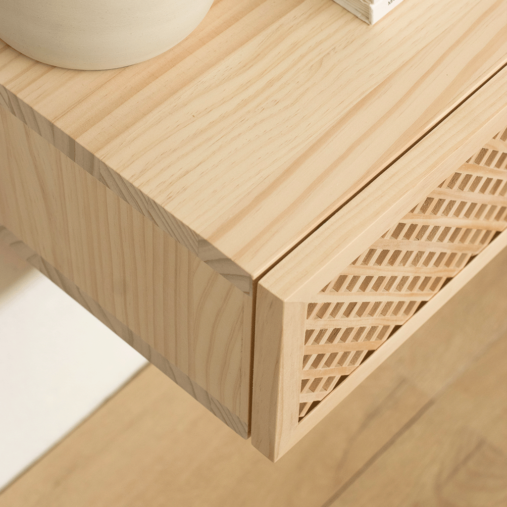 Ifach wooden floating bedside table 45 cm wide
