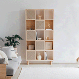 Bookcase Freda in pine with 5 doors 98 cm
