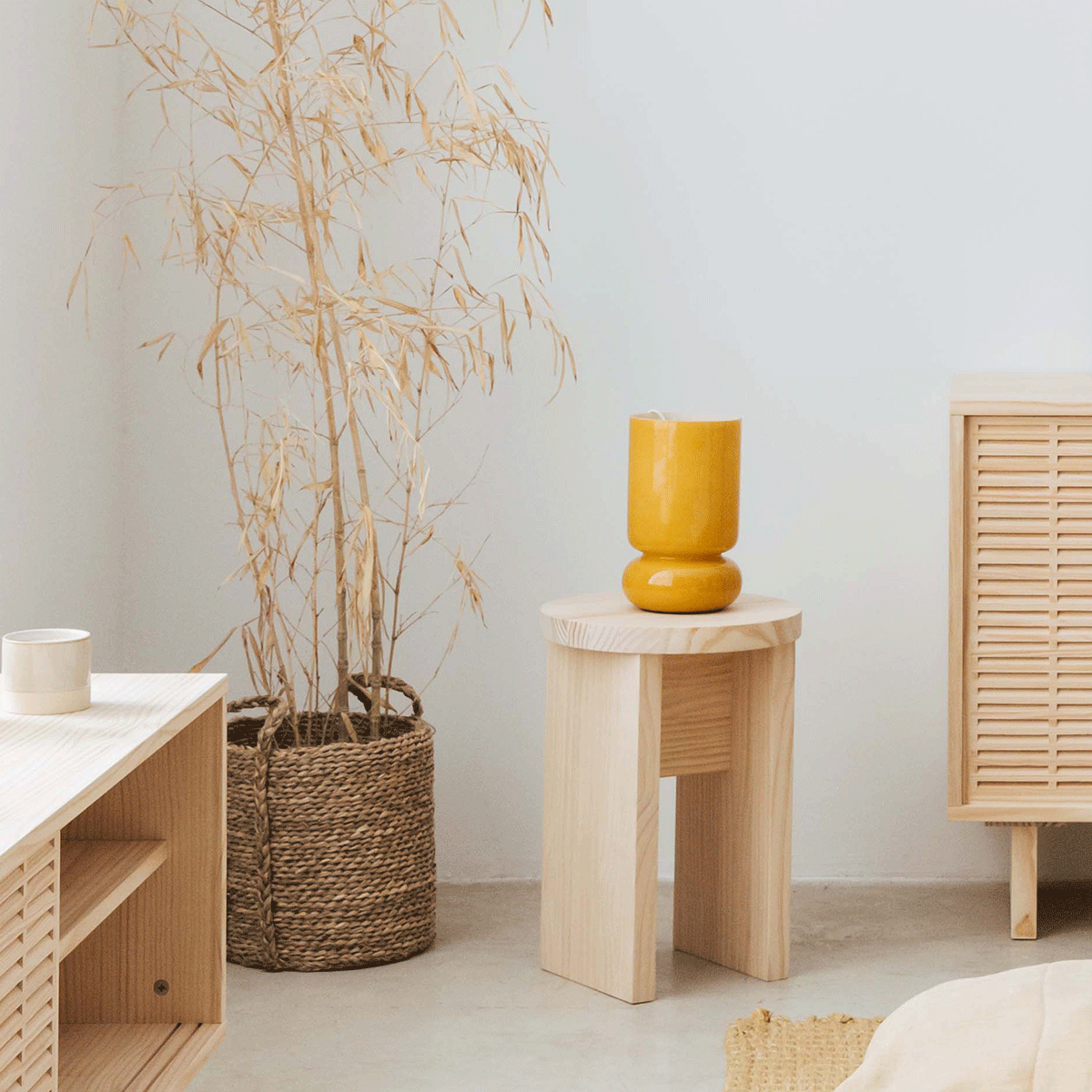 Calpe - Natürlicher Holzhocker 42 cm