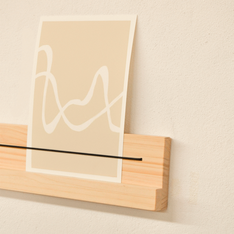 Tablette en bois pour tableaux Llevant 150 cm, 165 cm et 180 cm