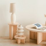 Mola - Low stool in natural wood 15 cm